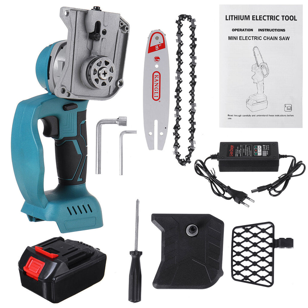 21V Cordless Electric Chain Saw Wood Mini Cutter One-Hand Saw Woodworking Tool
