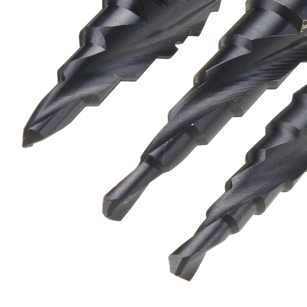 M35 Cobalt Step Drill Bit 3-12/4-12/4-20mm TiAlN Coated Step Drill 1/4 Inch Hex Shank