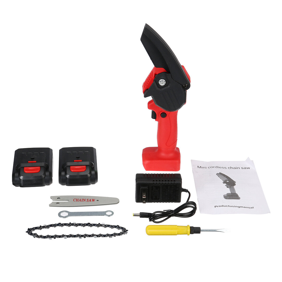 24V 2000mAh Mini Portable Electric Chain Saw Woodworking Wood Cutting Tool