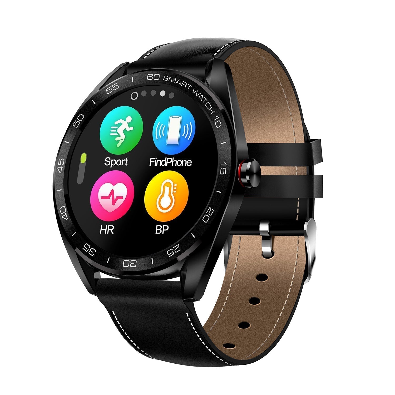 Full Touch Color Screen Smart Watch Multi Function Business Style HR and Blood Pressure Monitor Wristband