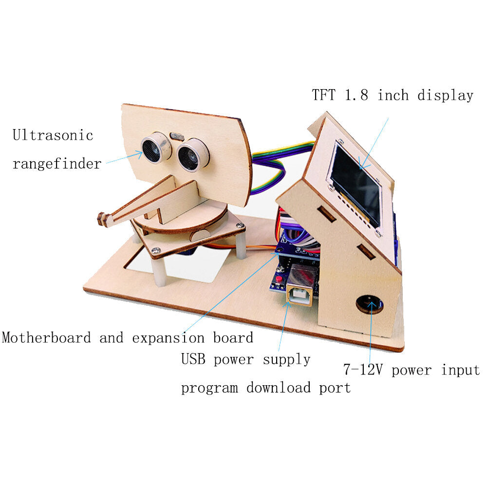 Ultrasonic Scanning Programming UNOR3 Maker Student Detection Robot Electronics DIY Kit