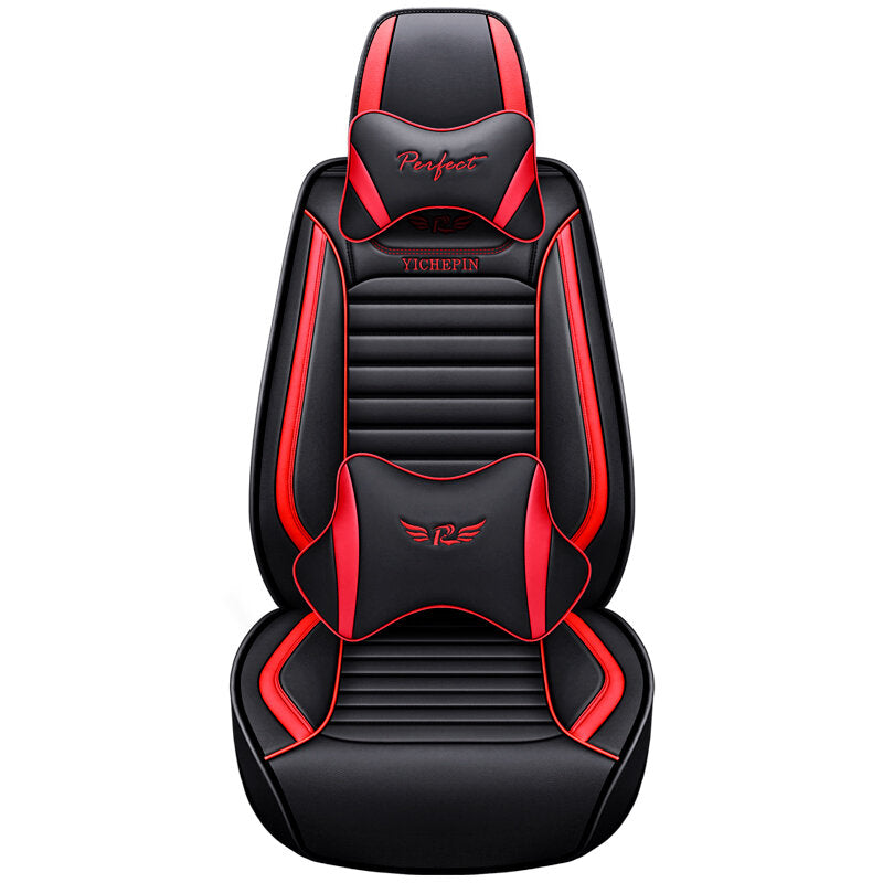 PU Car Seat Cover Cushions with Headrest Automobile Universal Protective Mat Cushion Front and Rear Seat Cover for Car