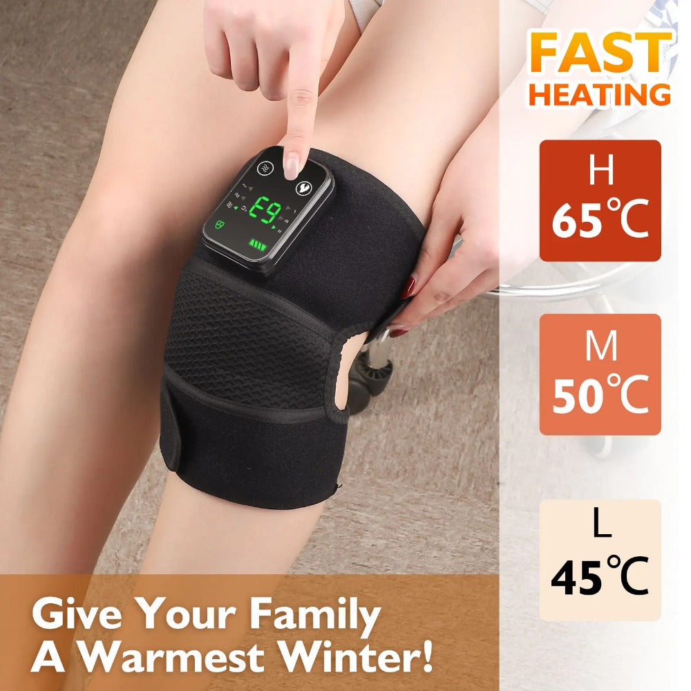 Heated Shoulder Steamer Brace - 3-in-1 Massage & Heat Therapy, Adjustable Straps, 5000mAh Battery, Grey/Black