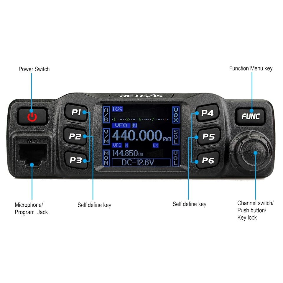 Car Two-Way Radio Station 200CH 25W High Power VHF UHF Mobile Radio Car Radio CHIRP Ham Mobile Radio Transceiver