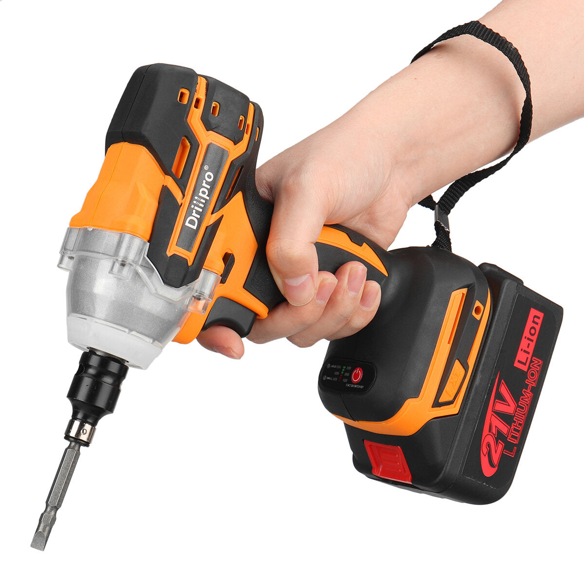 21V 520 N.m Brushless Electric Impact Wrench LED Working Light Rechargeable Woodworking Maintenance Tool