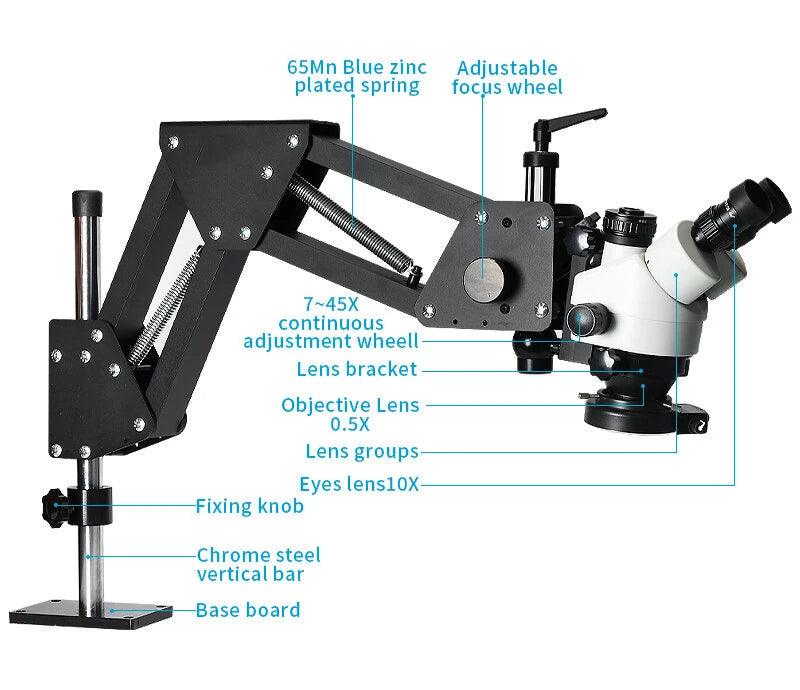 4K Binocular Stereo Microscope Magnifier Stand Diamond Setting Microscope Camera EU Plug For Jewelry Optical Tools
