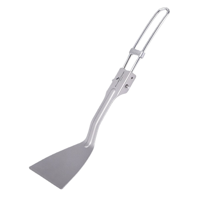 Titanium Folding Spatula Frying Shovel Small Camping Kitchen Beefsteak Flat Cooking Spatula Mini Pancake Serve