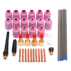 46pcs TIG Welding Torch Gas Lens Kit WP-17 WP-18 WP-26 WL20 Lanthanate Tungsten