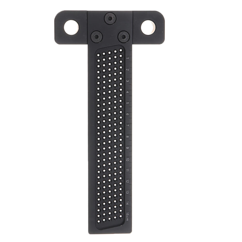 Black Aluminum Alloy T-160 Hole Positioning Measuring Ruler 160mm Metric T Ruler
