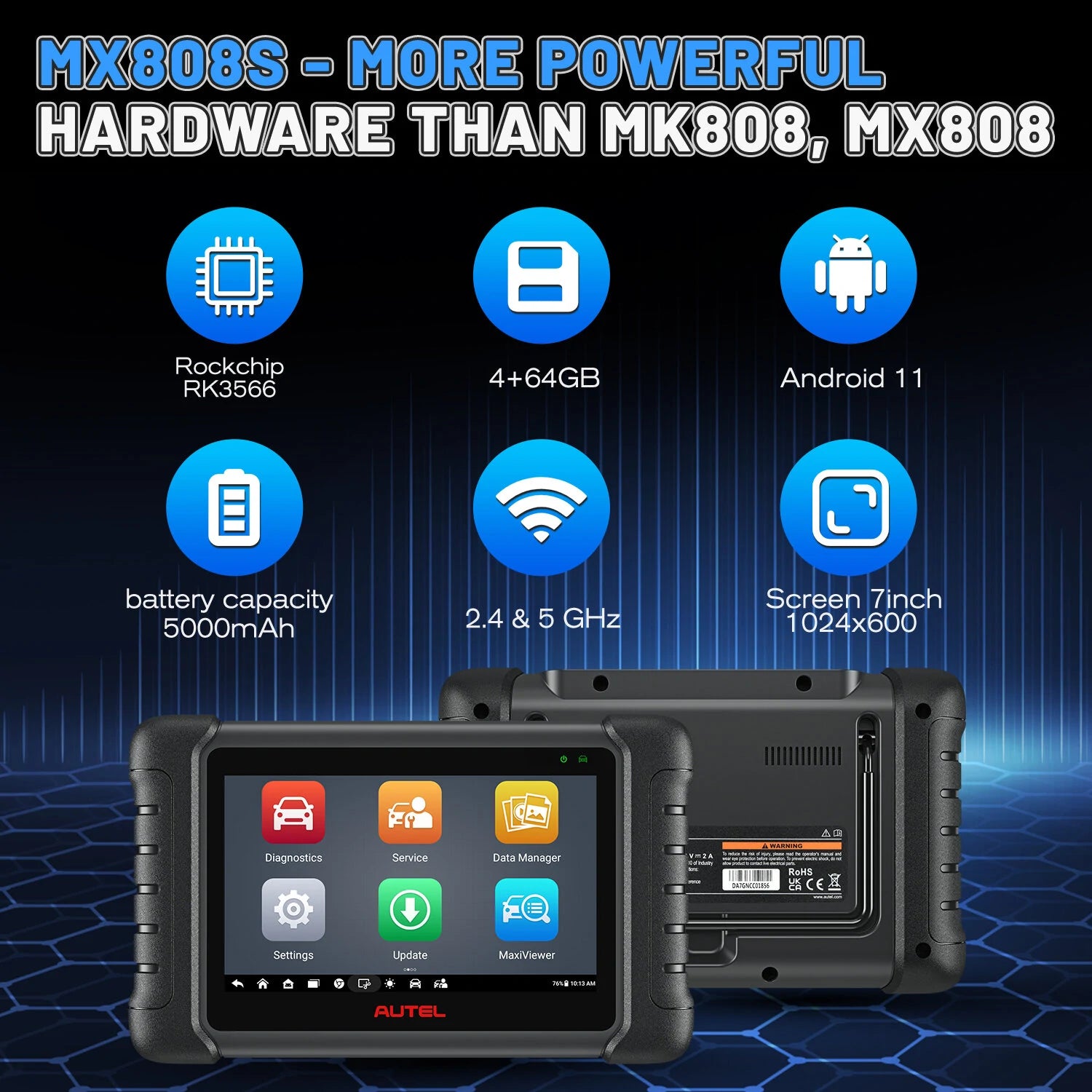 Full System Diagnostic Tool with 36+ Special Functions Read/ Erase Fault Codes Upgrade Version of MX808