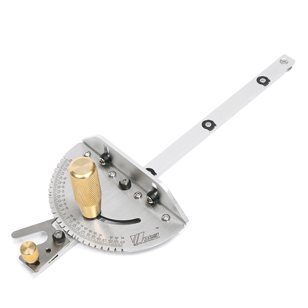 Upgraded Miter Gauge with Brass Handle for Table Saws & Routers - Stable Woodworking Tool, Fits 30mm T-Track
