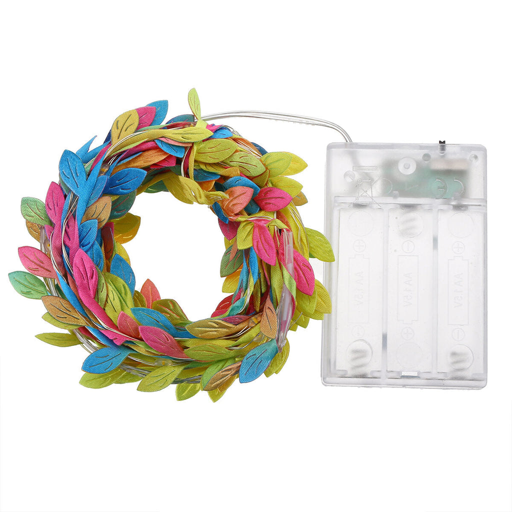 2/3/5/10M Leaves Garland LED String Fairy Lights Halloween Christmas Holidays Party Lamp Decor