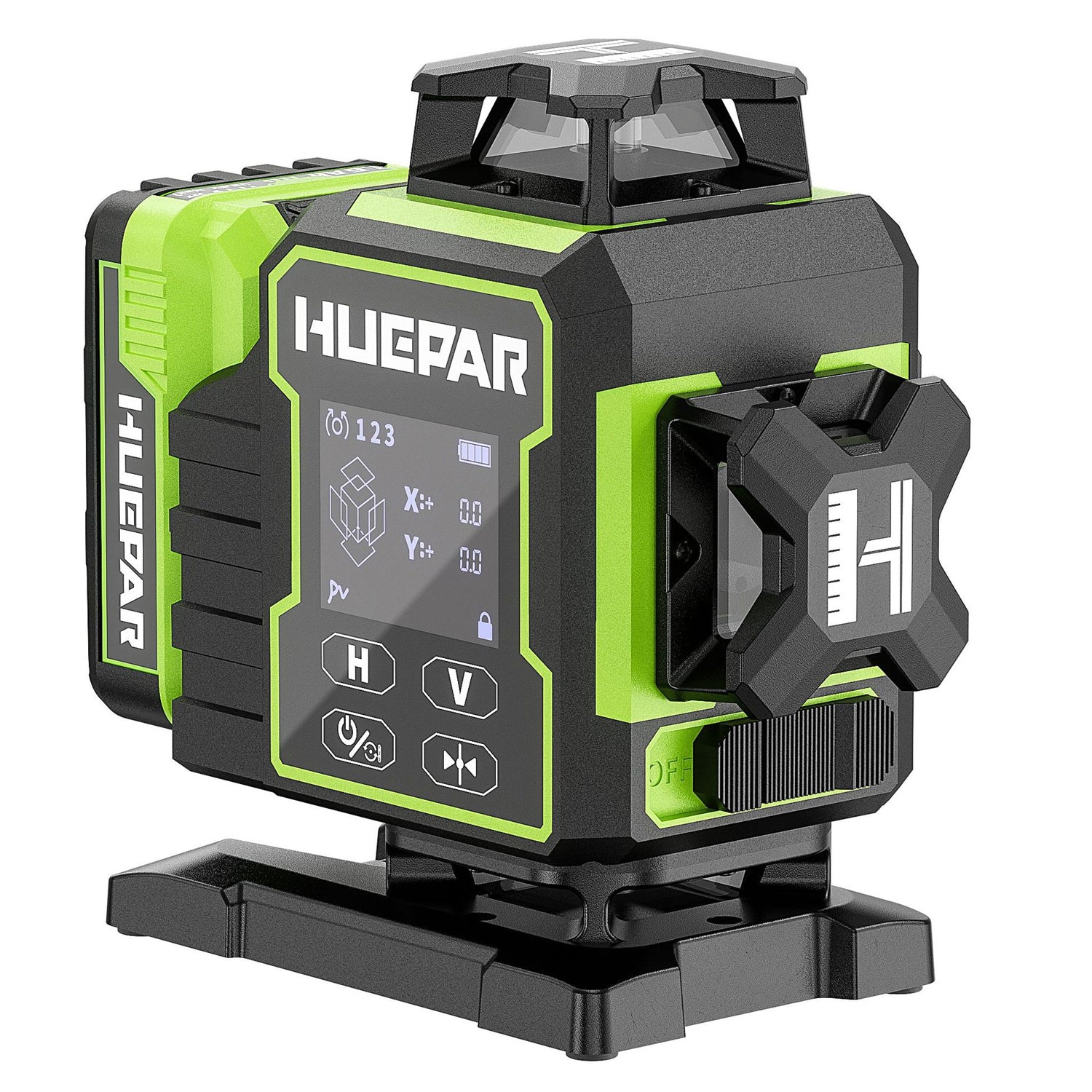 3D 12-Line / 4D 16-Line Green Laser Level, Bluetooth Control, Self-Leveling, LCD, Rechargeable Battery & IP54 Protection
