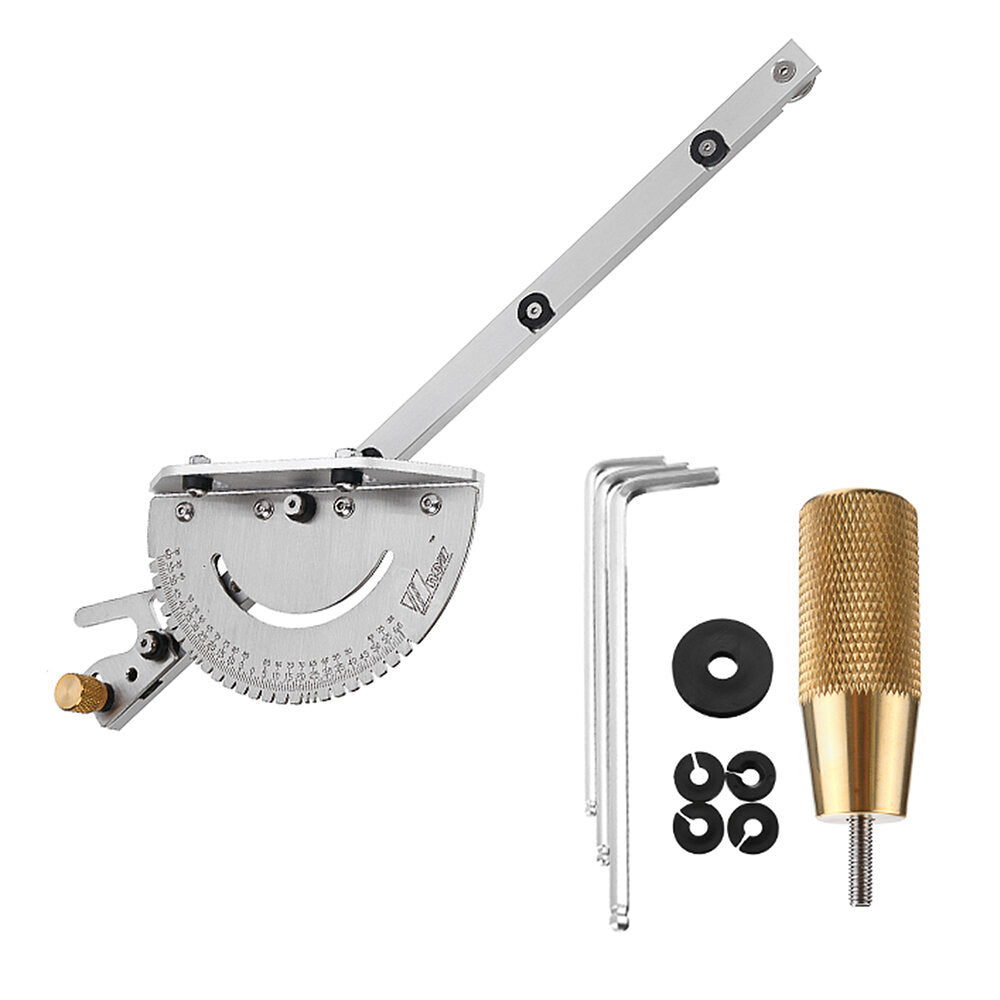 Upgraded Miter Gauge with Brass Handle for Table Saws & Routers - Stable Woodworking Tool, Fits 30mm T-Track