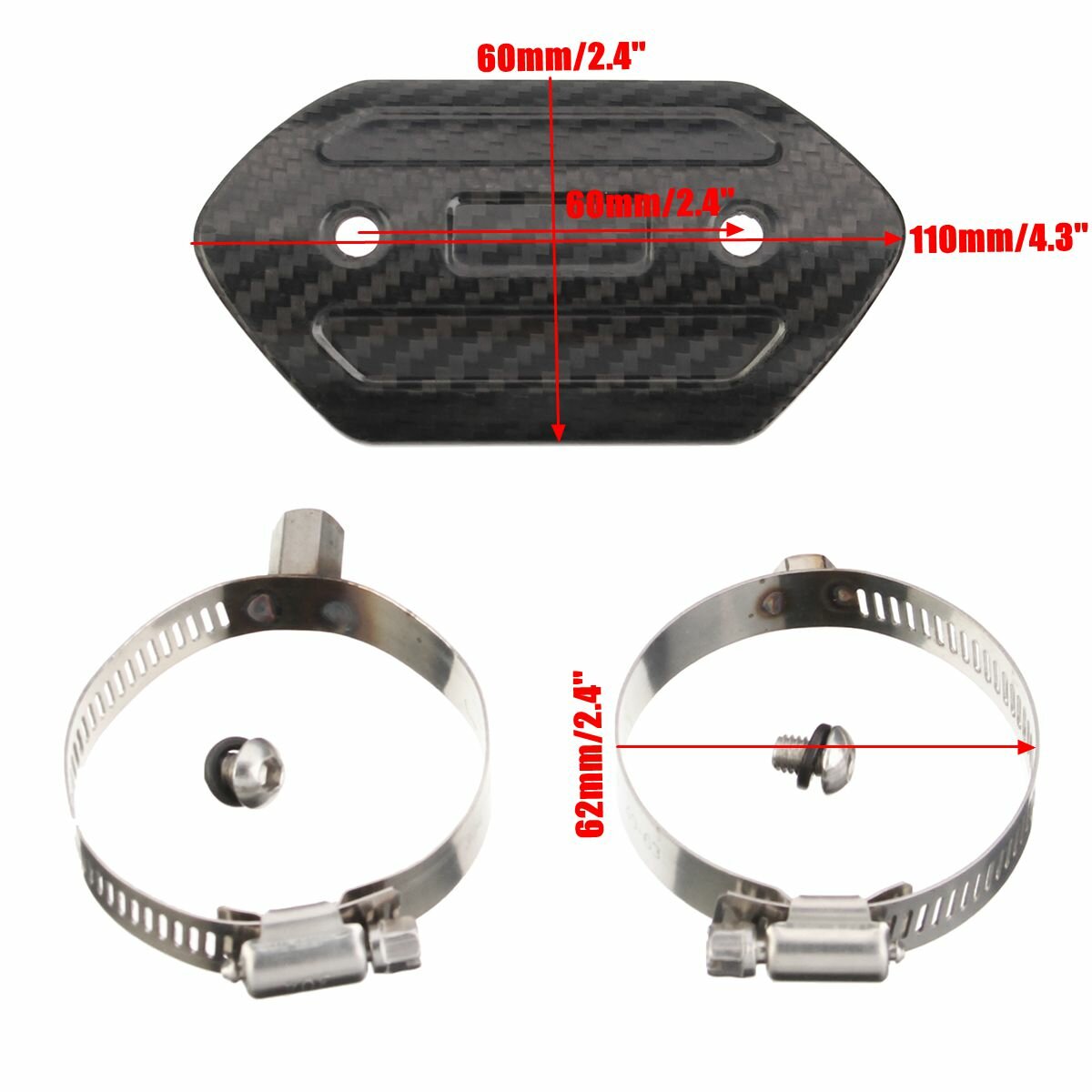 4/5/8inch Carbon Motorcycle Exhaust Muffler Pipe Heat Protective Shield Cover