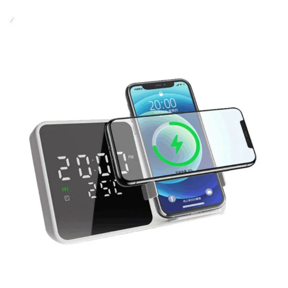 15W Wireless Charger, Fast Charge, Multiple Input Options, Compact & Lightweight, Stylish White Design