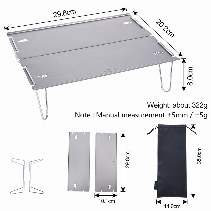Camping Table Lightweight Hard-Topped Folding Table Aluminium Alloy Mini Table with Carry Bag
