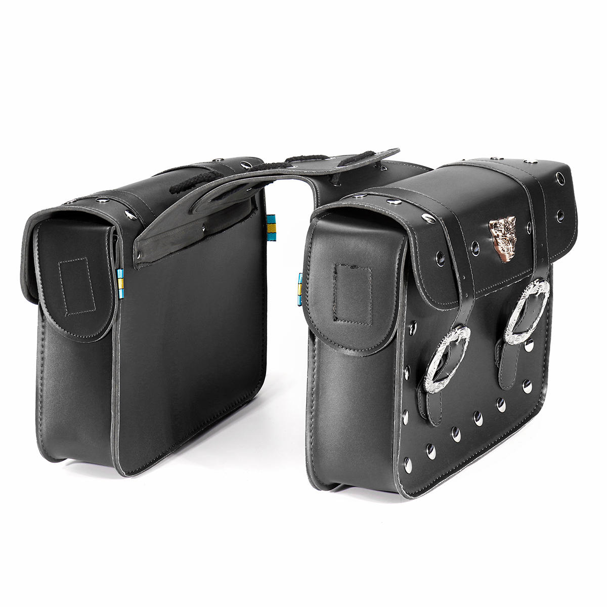 Pair PU Leather Motorcycle Side Tool Bag Luggage Saddlebags Universal