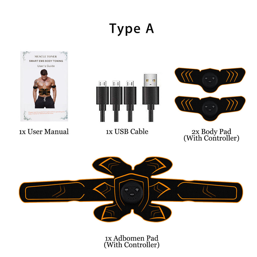 ABS Stimulator Muscle Toner EMS USB Rechargeable Muscle Trainer Gear Abdominal Body Exercise Stimulater