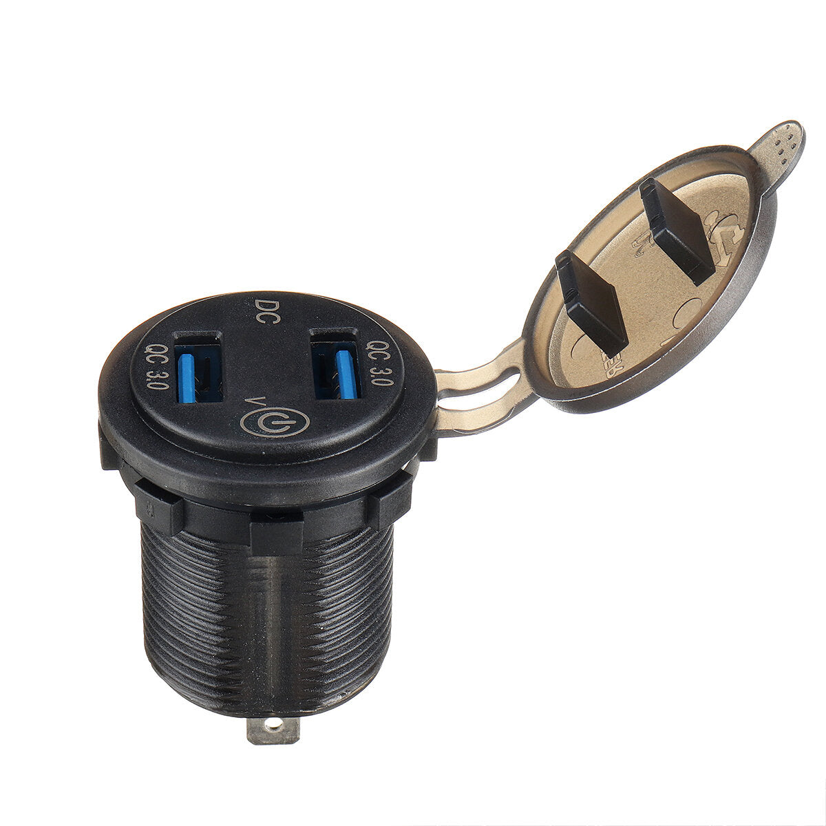 12-24V Touch Switch Fast Charger Socket Voltmeter Dual USB LED Digital Display Voltage