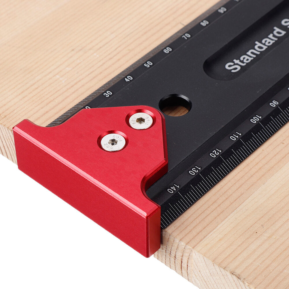 Durable Precision Measuring Ruler with Hook Stop for Woodworking - High Precision, Portable Aluminium Alloy Tool