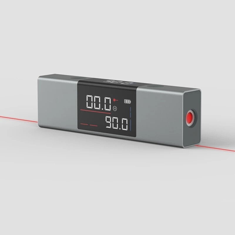 2 In 1 Dual Laser Protractor Digital Level Ruler Rechargeable 360 Arbitrary Angle Cast Line Measurement