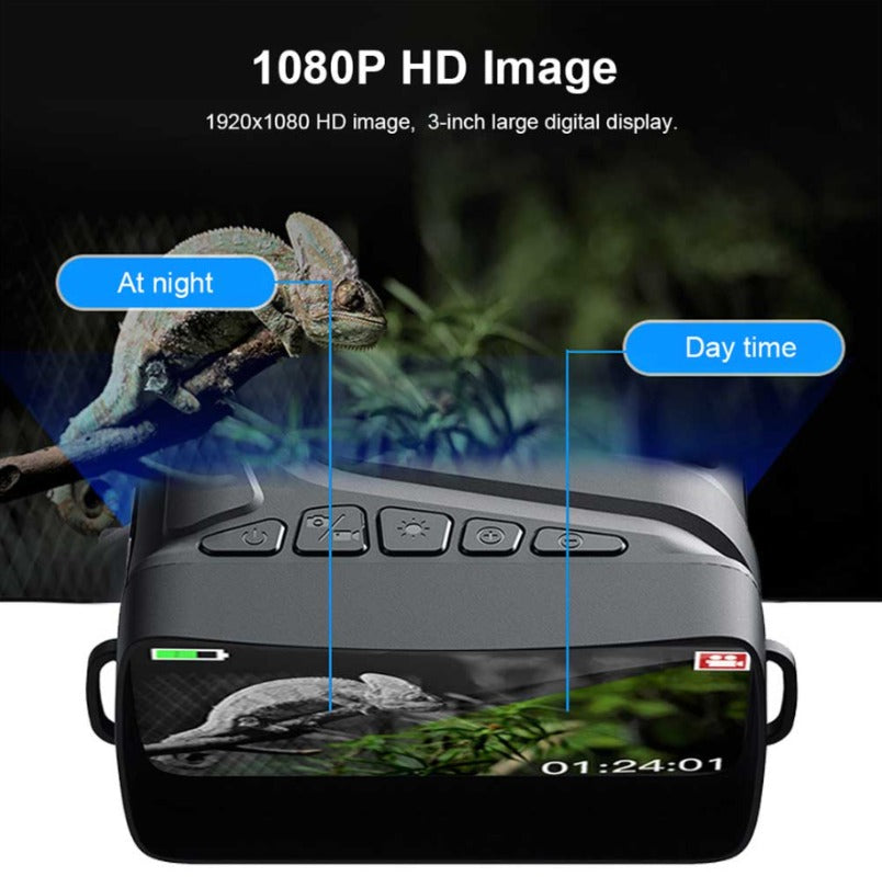 5X Zoom Infrared Night Vision Binoculars, 1080P HD, Dual Use, 7-Level IR Light, IP54 Waterproof, 300M Range for Outdoor Hunting