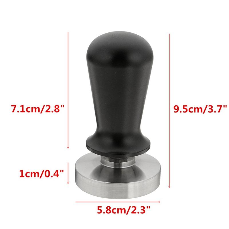 58mm Stainless Steel Coffee Tamper Calibrated Pressure Coffee Bean Press Flat Base for Espresso