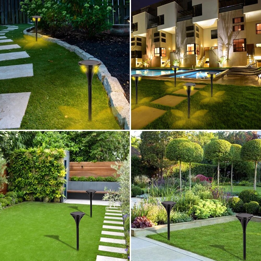 360 Luminous Solar Light 3000K/6000K/RGB Solar Garden Light Outdoor Solar Lamp For Path Courtyard Decor Solar Power Holiday Light