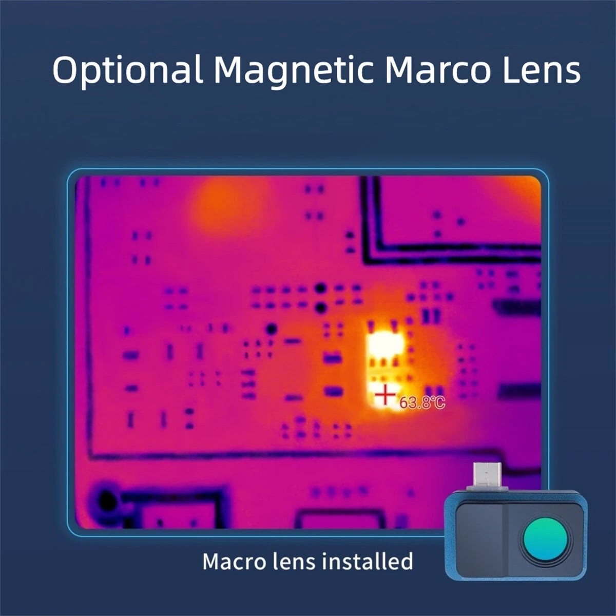 GreenZech Master 256-M | 256x192 HD Thermal Camera with Magnetic Macro Lens | High-Precision PCB & Industrial Thermal Mapping