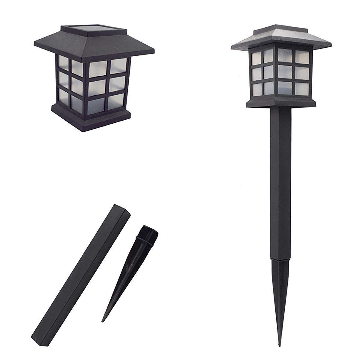 2 Pack Solar LEDLawnLights Pathway Lights Set Outdoor Yard Garden Walkway Landscape Lamp
