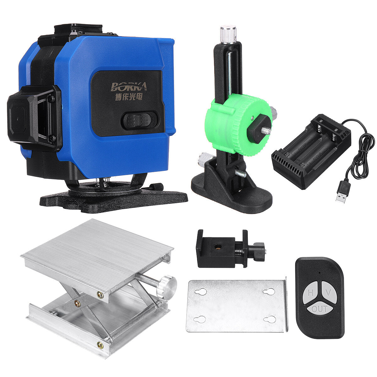 12 Line Rotary Laser Level Green Light 3D Cross Laser Self Leveling Measure Tool