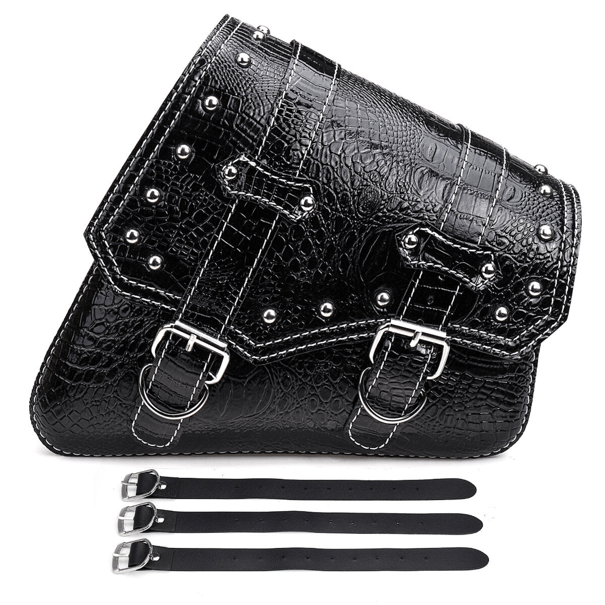 Single Side Metal Adjusting Buckle Motorcycle Left Right Leather Saddlebag Tool Bag Fuel Oil Bottle Holder Hasp Type