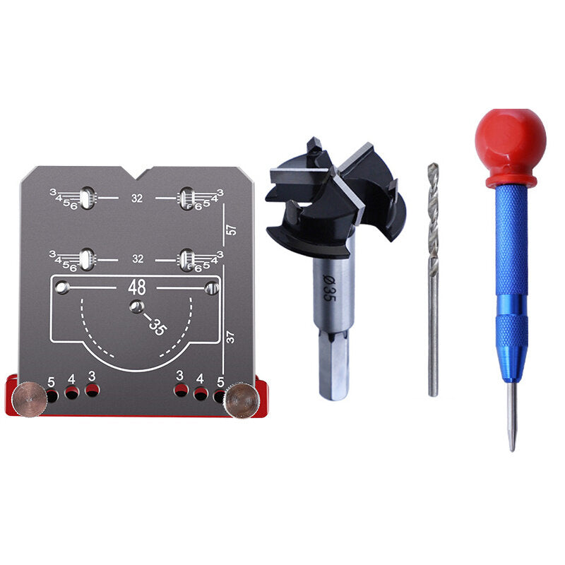 35mm Aluminum Alloy Hinge Jig for Concealed Hinges - Accurate Drill Guide Locator for Cabinet Door Installation