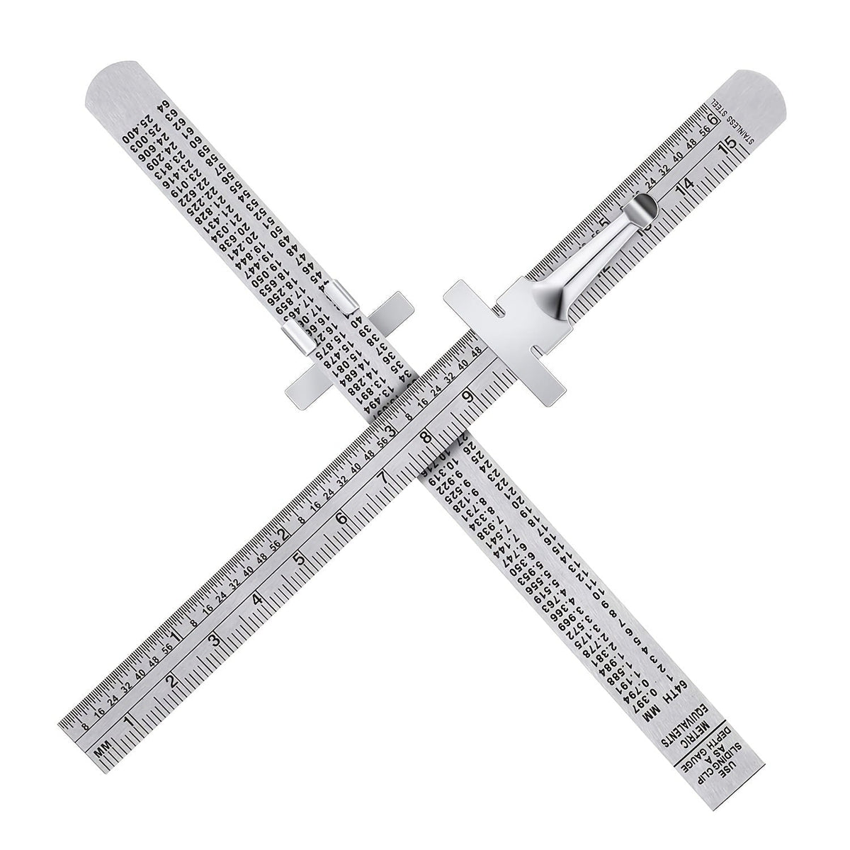 6 Inch/15 Cm Stainless Steel Retractable Clip Ruler with Metric & Imperial