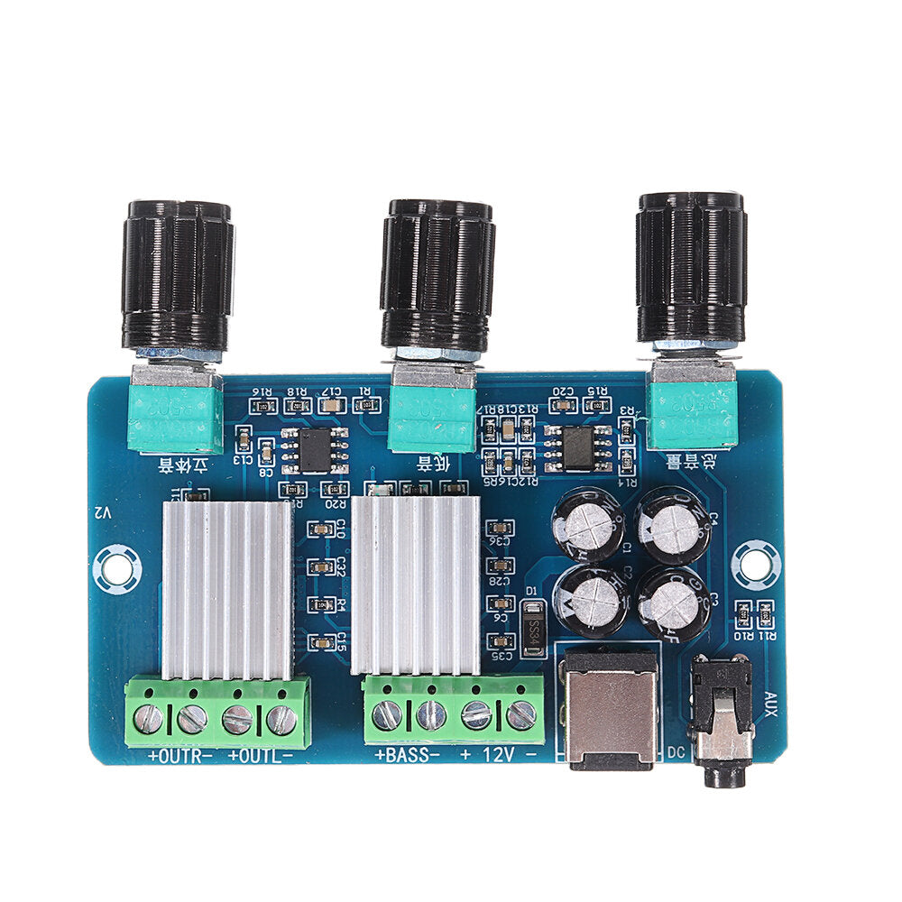 20W+10W+10W 2.1 Channel Stereo Audio Digital Power Amplifier Board Bass Subwoofer AMP Aplificador Audio DC 12V