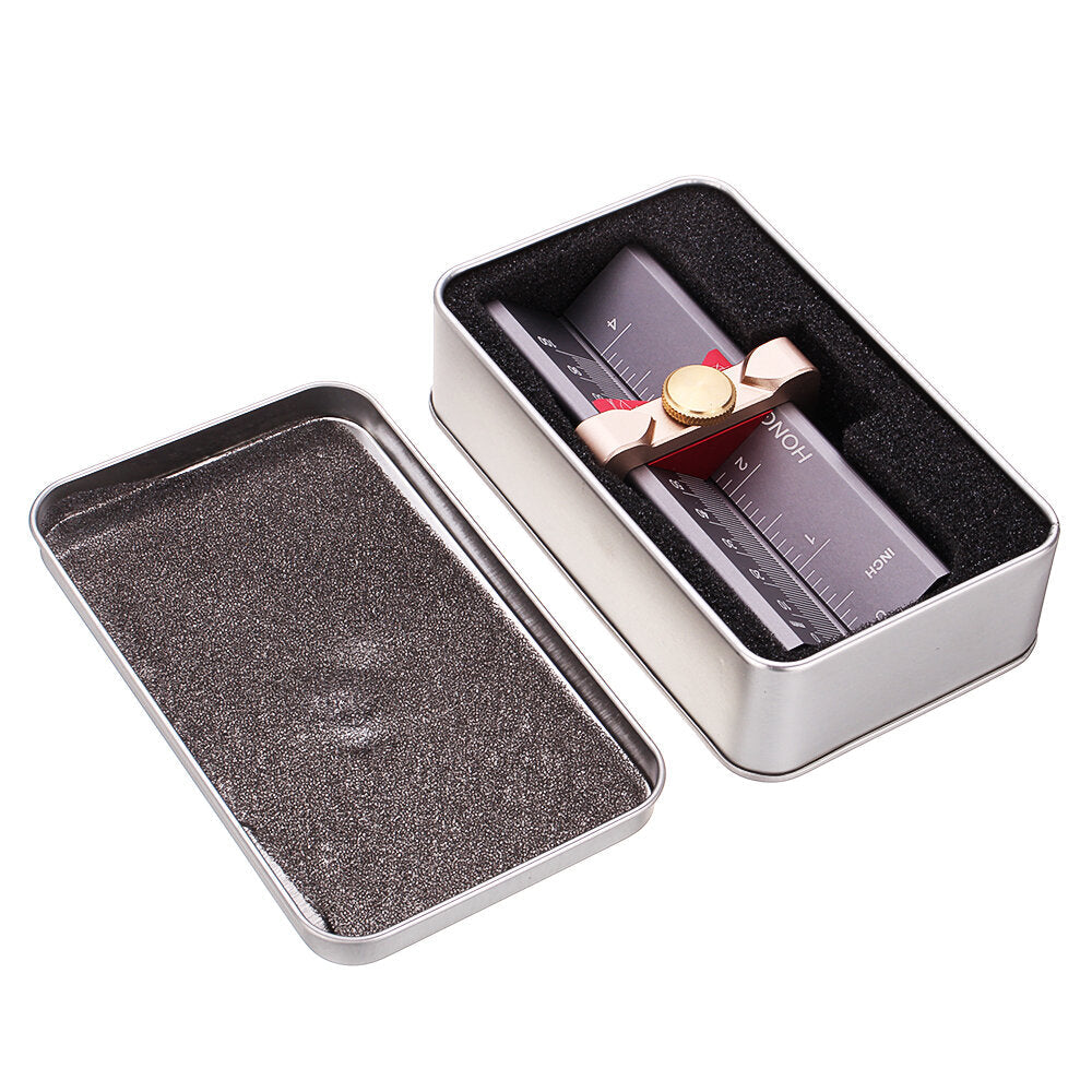 3-in-1 Multifunction Measuring Gauge for Drill Depth, Angle & Table Saw Height - Aluminum Alloy, Metric & Inch Scale