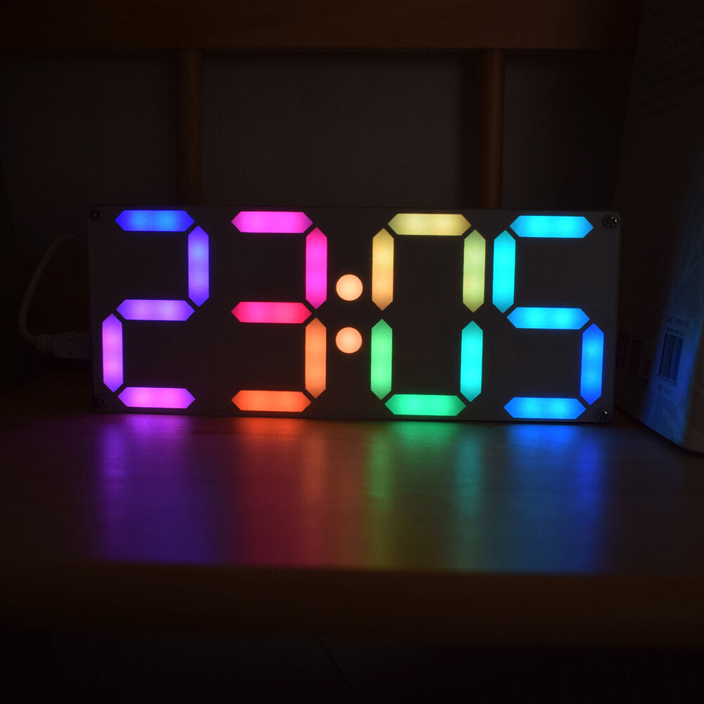 Large Size Rainbow Color Digital Tube DS3231 Clock DIY Kit