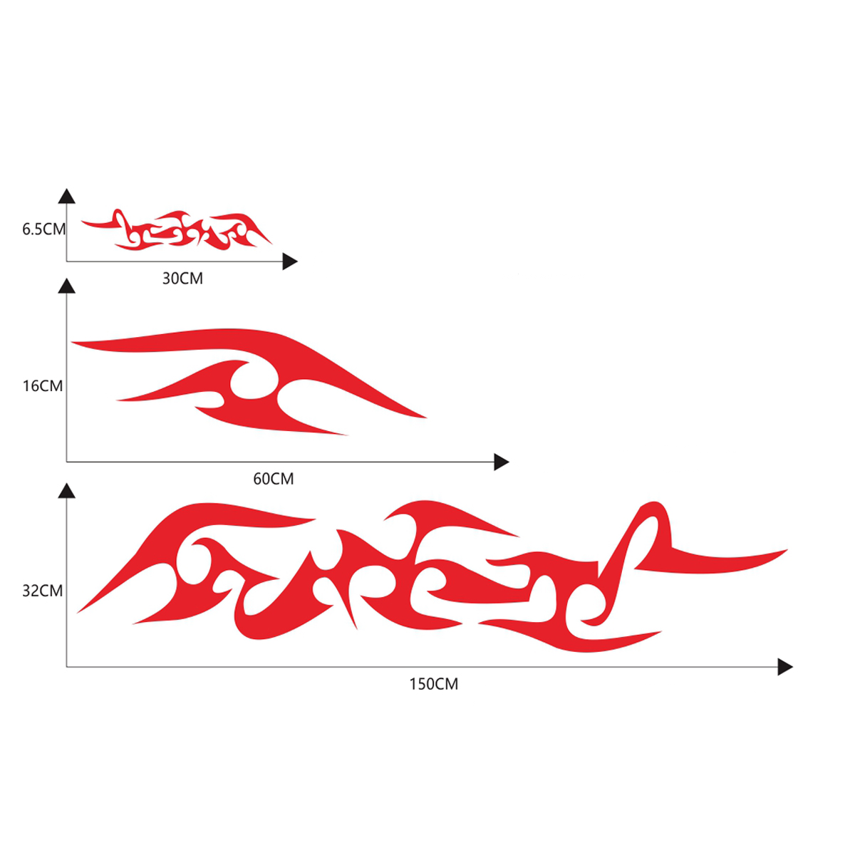6pcs Universal Decal Stickers Car Body Bumper Hood Flame Graphics Decals PVC