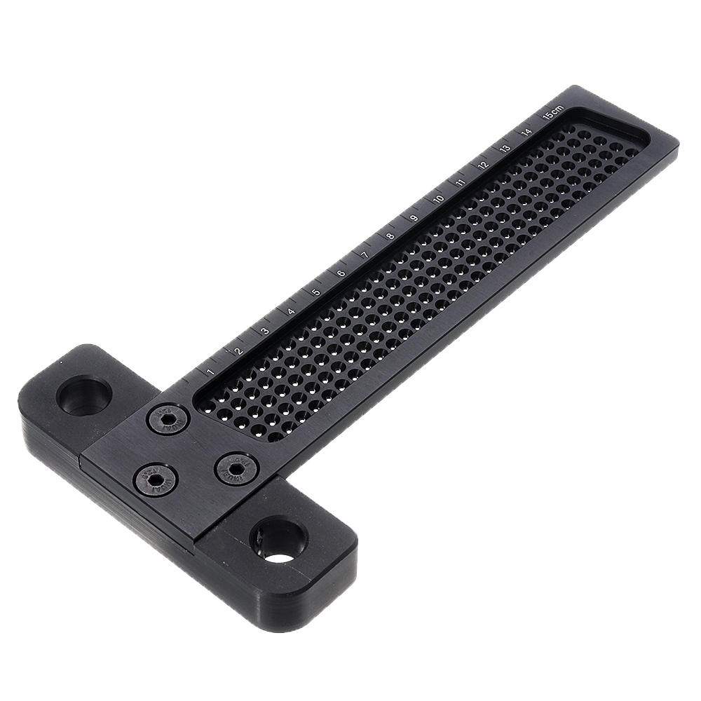 Black Aluminum Alloy T-160 Hole Positioning Measuring Ruler 160mm Metric T Ruler
