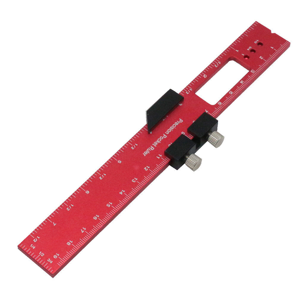 Aluminum Alloy Pocket Ruler Set - 160mm, 200mm, 300mm, Red & Black, Accurate Scale, Portable, Easy to Carry
