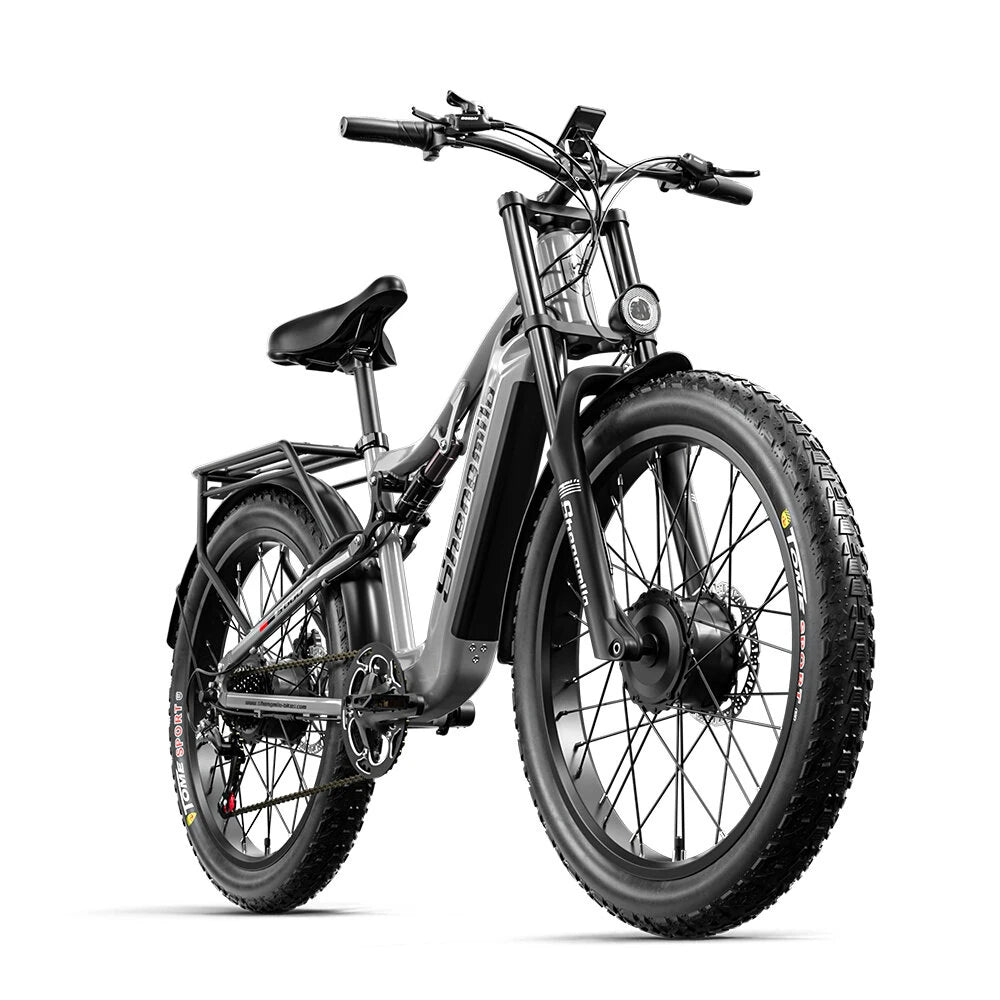 Electric Bike 48V 17.5AH SamsungBattery 1000W*2 Dual Motors Recommended Top Speed 25KM/H 26inch Tires 90KM Max Mileage 150KG Max Load Electric Bicycle