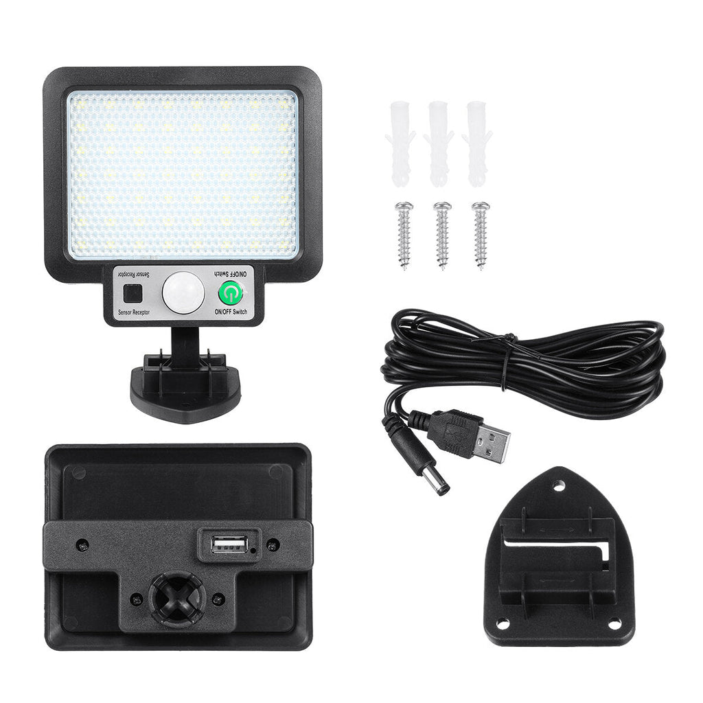 56/72 COB Split LED Solar Power Street Light PIR Motion Sensor Security Wall Lamp Waterproof Outdoor Garden with Remote Control