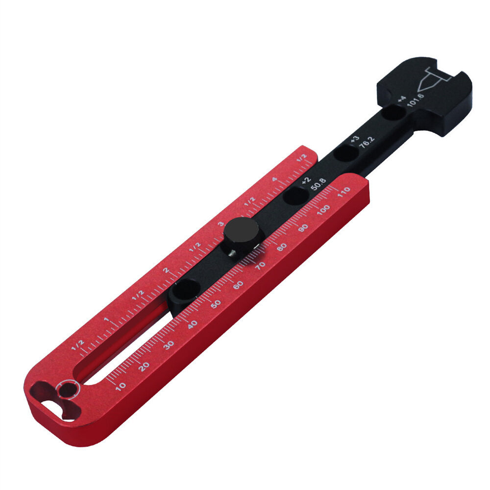 Carpentry Marking Ruler - Durable Aluminum Alloy, Metric & Imperial Measurements, Precision Woodworking Tool, 200x108mm