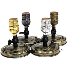 E27/E26 Edison Vintage Light Bulb Socket Silver/Golden/Green Patina/Black Holder 110-240V