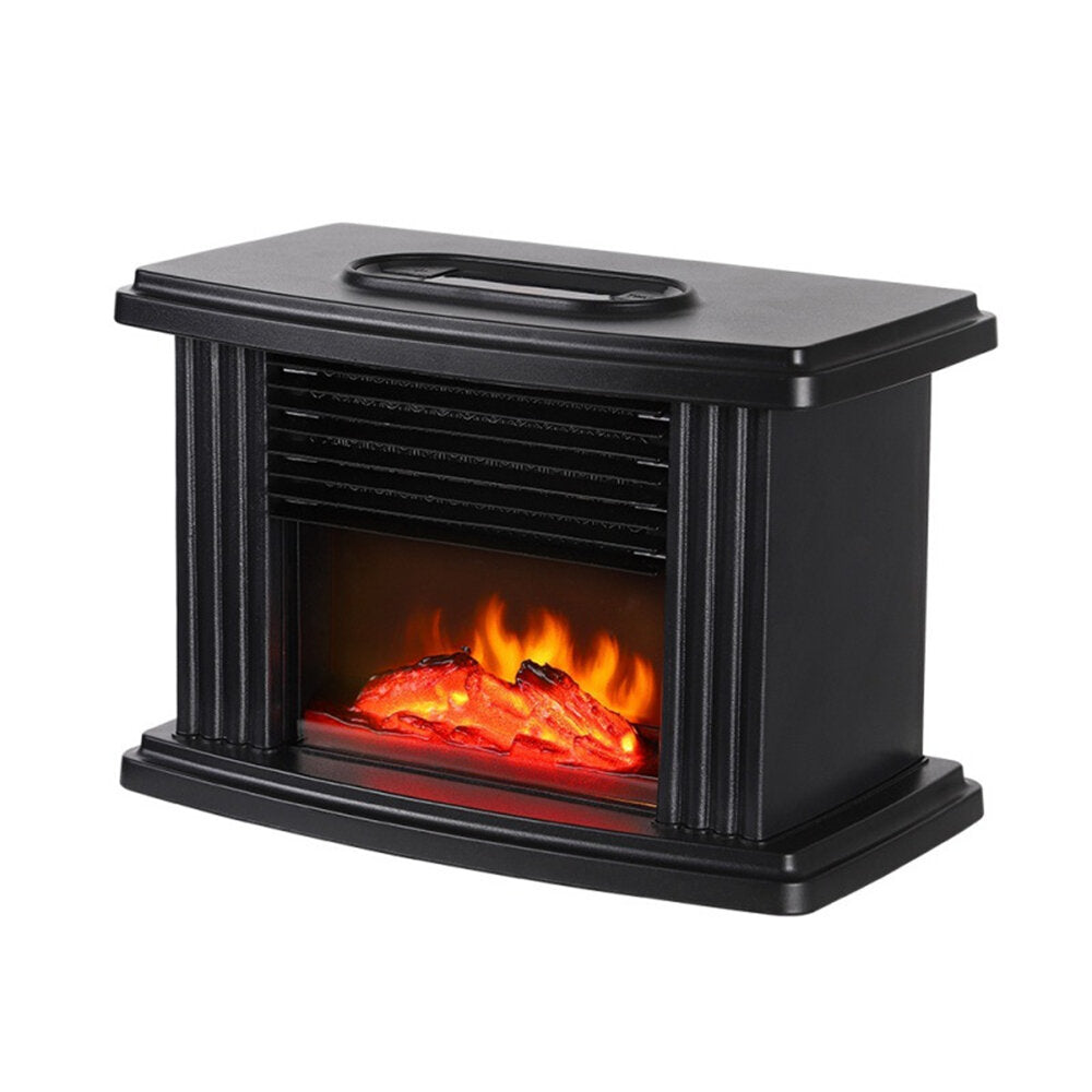 1000W Portable Electric Fireplace Heater - Desktop Flame Stove Air Warmer for Living Room/Bedroom