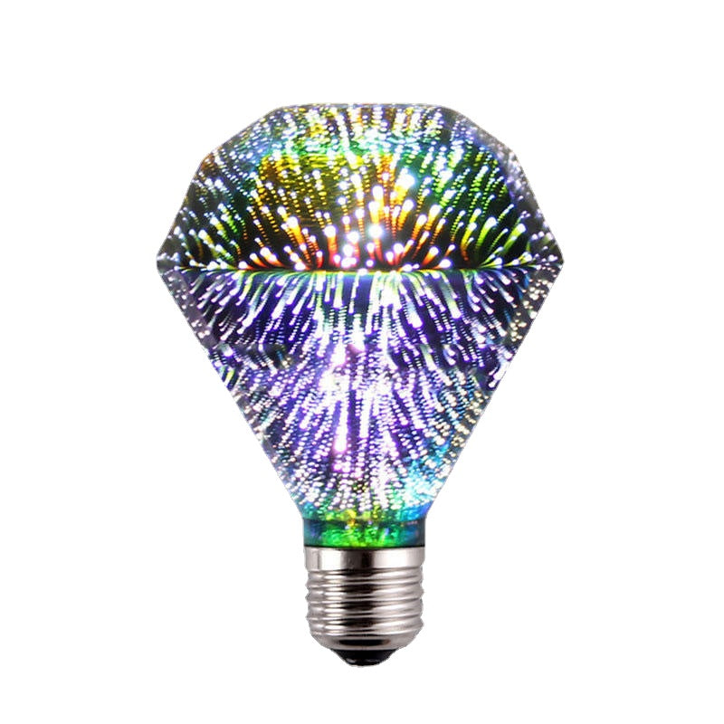 E27 3D Pure White Creative LED Fireworks Decorative Light Bulb Screw Chandelier AC85-265V