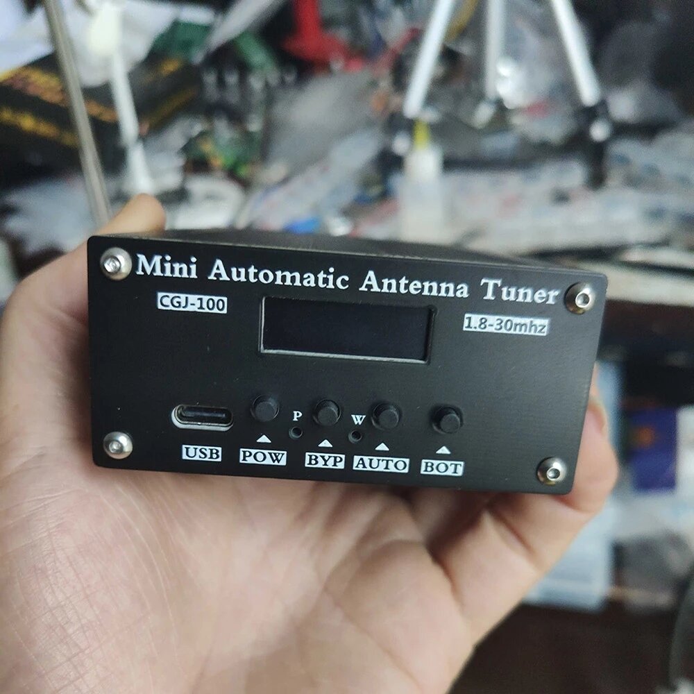 Automatic Antenna Tuner 100W 1.8-55MHz/1.8-30MHz With Battery Inside Assembled For 5-100W Shortwave Radio Stations