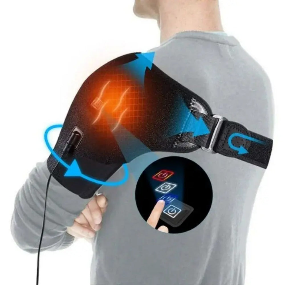 Heated Shoulder Protection - USB Powered, Adjustable Temperature, Black, for Left & Right Shoulders
