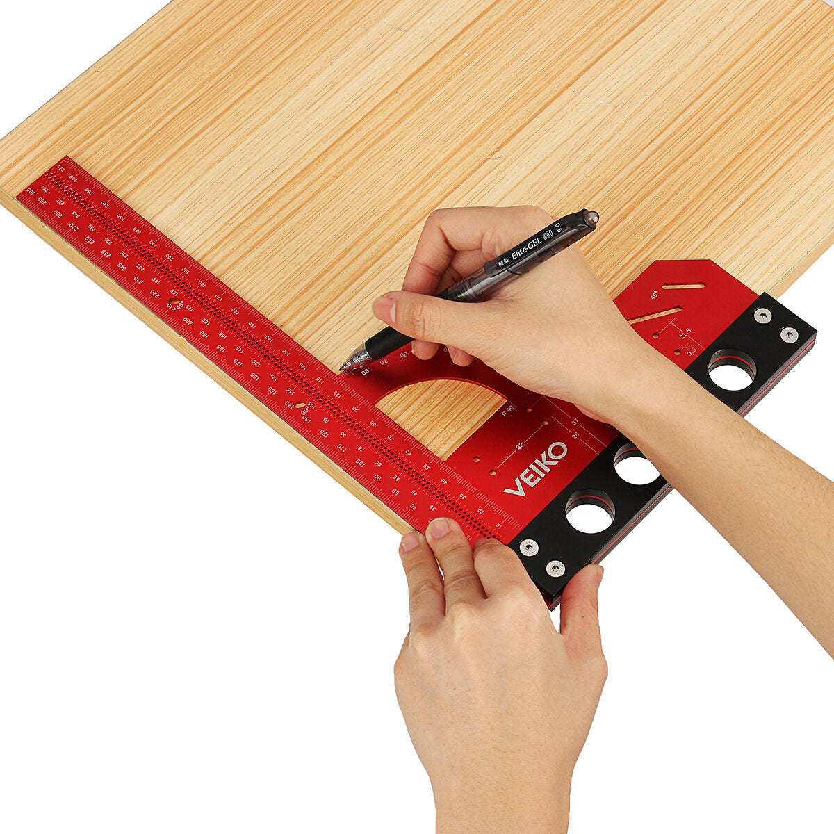 300mm Universal Angle Ruler Multifunctional Try Square Precision Woodworking Scriber Marking Ruler For Measuring Guide Cutting